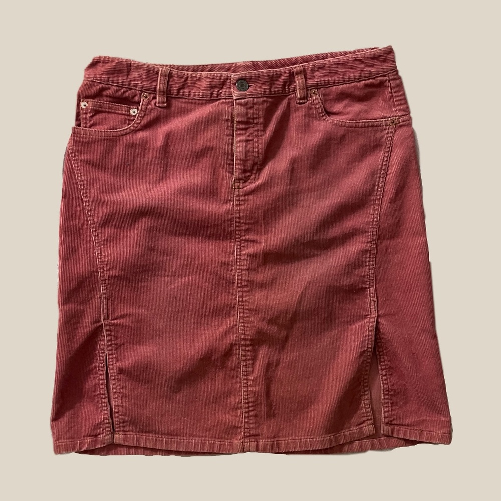 Red Corduroy Skirt